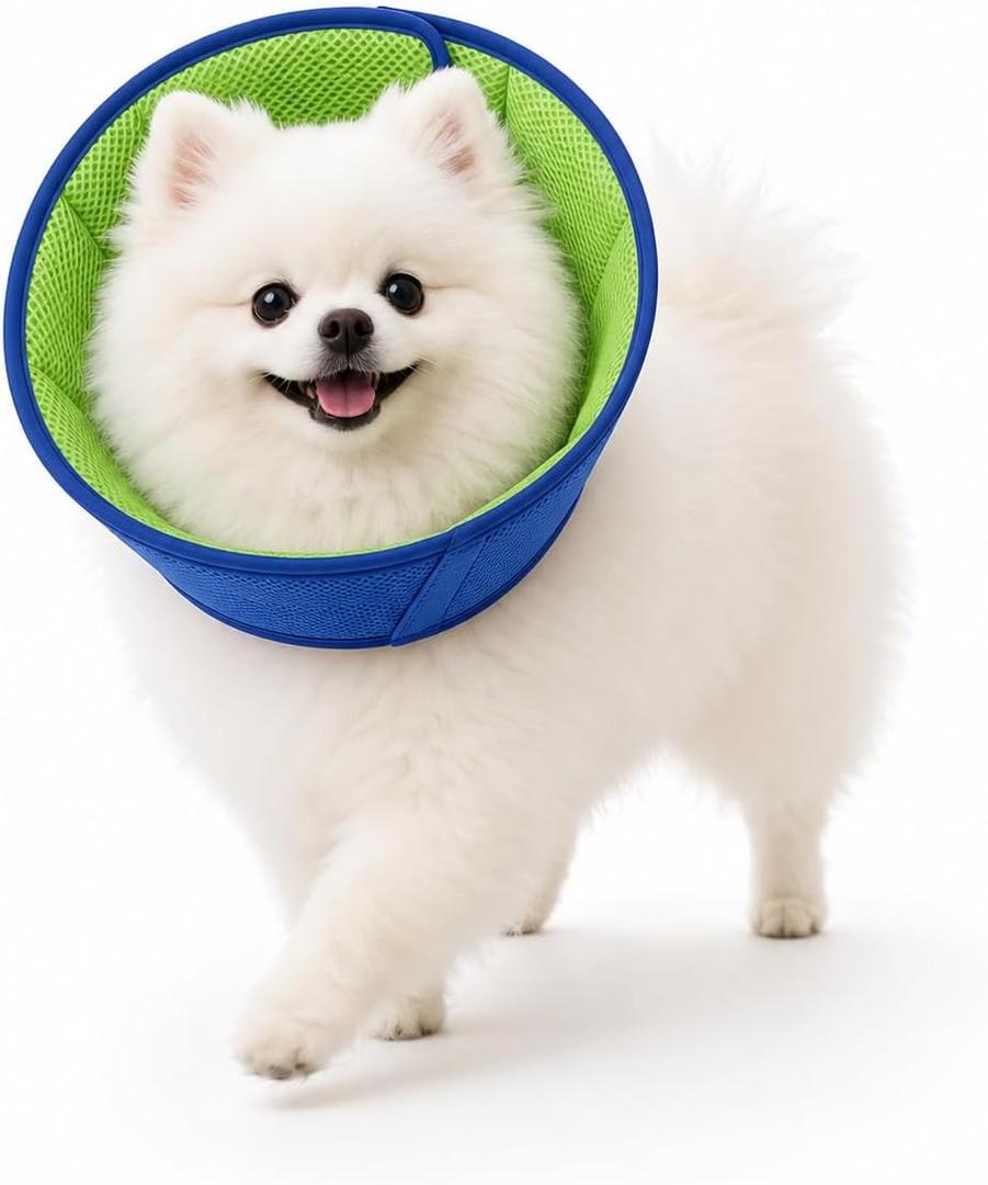 Dog Recovery Collar for Dogs After Surgery Soft Breathable Dog Cone Collar, Lightweight Elizabethan Collar Alternative for Wound Healing, Anti Licking, Comfortable Sleep & Daily Eating, S (Blue)