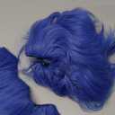 karlery Men Short Wave Blue Moustache Wig Halloween Cosplay Wig Anime Costume Party Wig