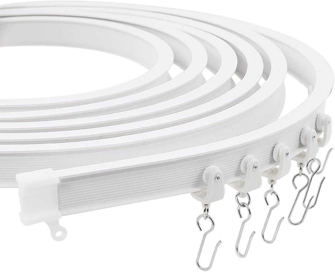 Premium Ceiling Curtain Track System, Flexible and Durable Design for Effortless Gliding, Ideal for Shower Window RV Room Dividers, Privacy and Home Dcor (9.8Ft)