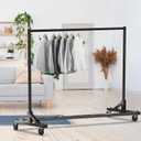Simple Houseware Industrial Grade Z-Base Garment Rack, 500lb Load with 63 Inches Extra Long Bar, Black