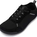 WHITIN Barefoot Shoes for Men Wide Toe Box Width Zero Drop Minimalist Sneaker Size 12 Knit Minimus Casual Walking Comfort Travel, Black, 46
