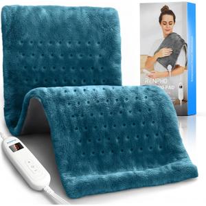 RENPHO Heating Pad for Back/Neck/Shoulder/Knee/Leg Pain Relief, 12x24'' Electric Heating Pad for Period Cramps, FSA HSA Eligible, Birthday Gifts for Women Men, ETL Certified (Blue)