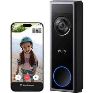 eufy Security Video Doorbell Camera C31, 2K FHD Battery or Hardwire Powered, Easy to Install, Quick-Release Battery, Live Video Call, 24/7 Recording, Human & Motion Detection, No Monthly Fee