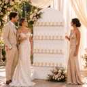 6 ft Champagne Wall, 4-Tier Display Arch Holds 32 Glasses, Easy Assembly