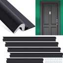 Yuntau 5 Pcs Screw on Door Weather Stripping 42" 36" Exterior Door Weather Stripping with Aluminum Carrier and Foam Gasket, V Shaped Soundproof Seal for Sides and Top (Black)
