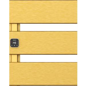 Electric Towel Warmer, Wall Mounted Heated Towel Rack for Bathroom
Timer & Temperature Control, Fast Heat Towel Dryer, Plug-in or Hardwired, Wall-mounted with Left Wiring, 3 Panel, Gold, Alu