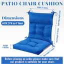 Sintuff 6 Pcs 44 x 21 x 4 Patio Chair Cushions Outdoor Chair Cushion Seat/Back Tufted Pillow with Ties Water Resistant Replacement Indoor Patio Furniture Outdoor Furniture (Solid Color,Blue)