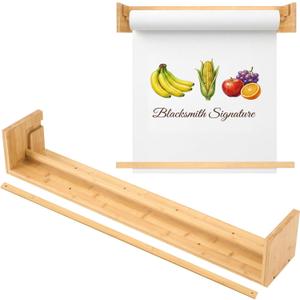 Wesiti 36 Inches Wooden Easel Paper Roll Holder Wall Mount 22 Lbs Load, Craft Kraft Butcher Paper Dispenser for Artwork, To-do Lists, Kitchen, DIY Drawing, Office Business, Grocery, Only Holder