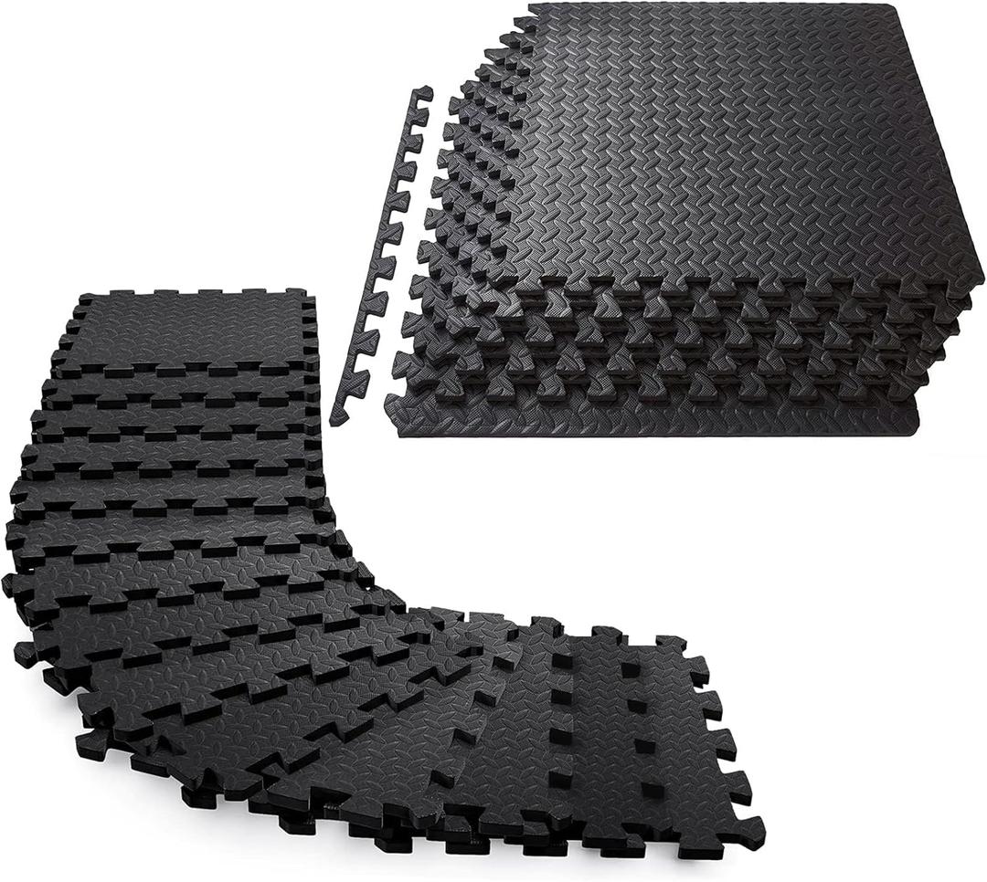 Febyyer Interlocking Soft Foam Floor Mat - 20 Tiles Protective Gym Flooring Set, Exercise Mats EVA Puzzle Rubber Tiles, Ground Surface Protection Workout Underlay Matting Sports Home Fitness Garage