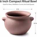 Fireproof Bowl for Burning Ritual – 6 Inch Large Terracotta Ritual Vessel for Sage, Incense Charcoal, Bay Leaf, Palo Santo and Intention Paper, for Altar and Meditation Space