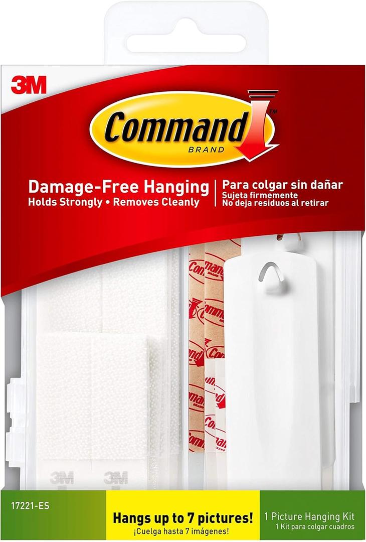 Command Picture Hanging Kit, White, Indoor Use, Hanges up to 7 Pictures (17221-ES)