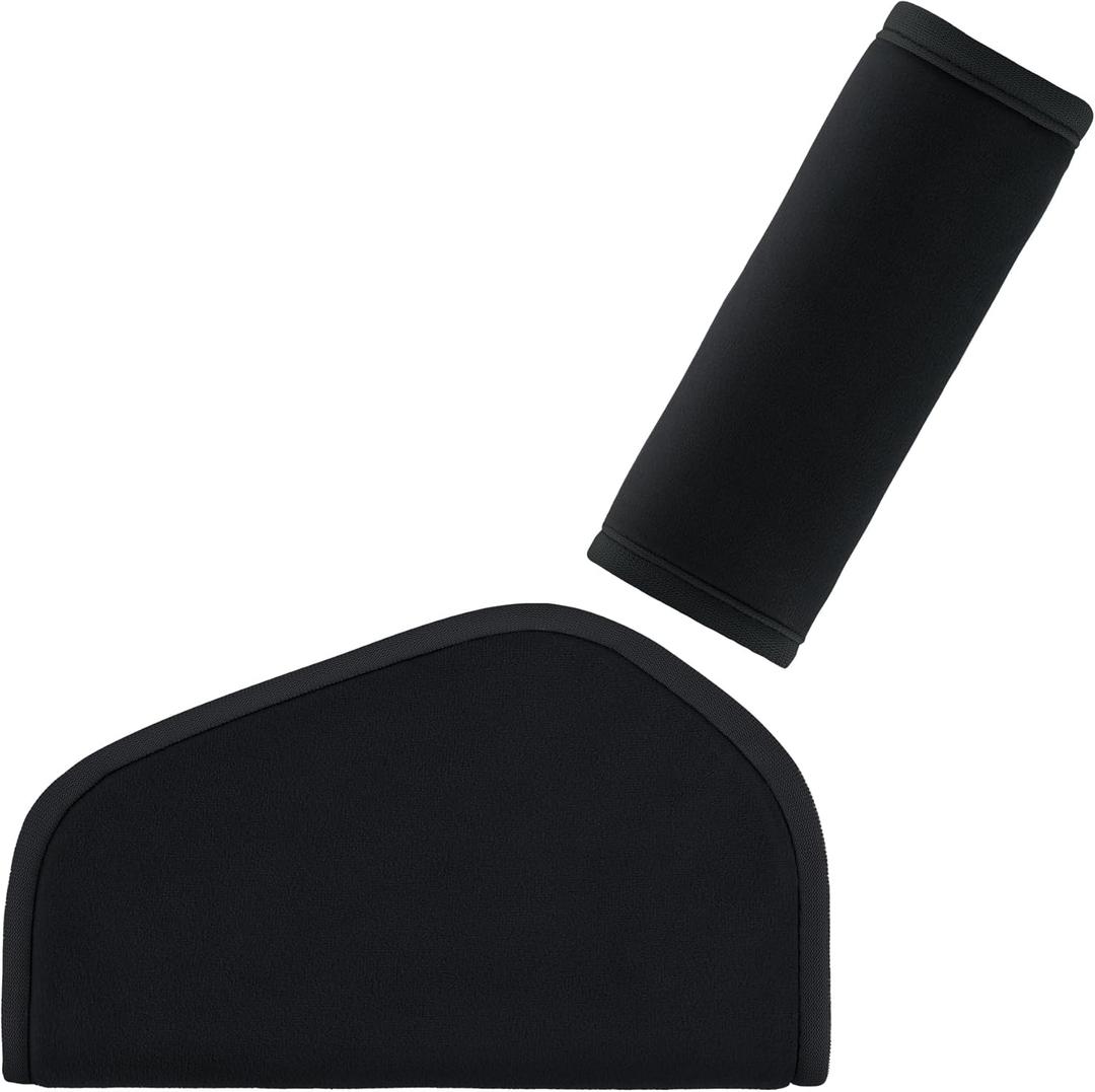 COOLBEBE Kids Seat Straps Cover Pad, Child Shoulder & Belly Comfort Cushion Set, Universal Seat Strap Cover for Booster, Strollers, High Chairs, Black