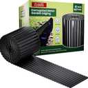 Corrugated Metal Garden Edging, Landscape Edging Border,Corrugated Metal Fence for Garden, Flower Bed, Lawn and Landscape Edging (1, Black, 4"40Ft)