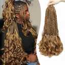 Crochet Hair for Women 18 Inch 8 Packs French Curl Crochet Braids with Curly Ends Pre-looped Crochet French Curl Braids Blonde mix Brown Synthetic Hair Extensions P27/30#