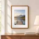 12x16 Picture Frame, Solid Teak Wood Frame,Matted to 8.5x11 Photos