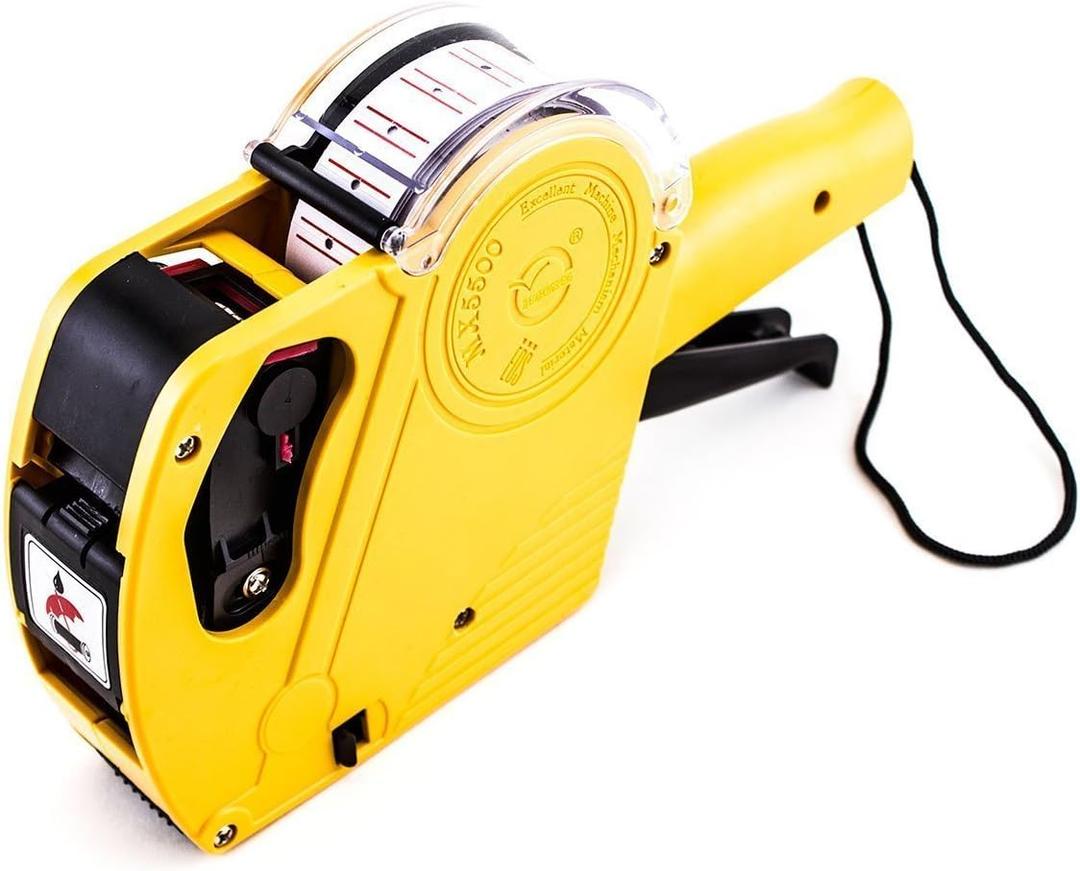 Super Z Outlet 8 Digits Price Numerical Tag Label Maker MX5500 EOS with Sticker Labels & Ink Refill for Office, Retail Shop, Grocery Store, Organization Marking