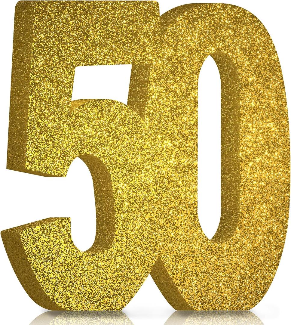 50th Birthday Decorations for Men and Women,50th Anniversary Decorations,Gold Glitter 50th Birthday Party Centerpieces for Table Decorations,50 Table Topper Decor