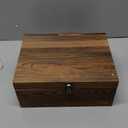 Large Wooden Keepsake Box, Vintage Storage Box with Hinged Lid, Decorated Wooden Memory Box for Crafts Art Hobbies Photos and Valentine's Day Decoration