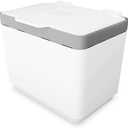 GLAD Compost Bin for Kitchen, 1.5 Gallon | Plastic Container with Removable Inner Basket, Bag Storage Holder, and Carbon Odor Blocking Filters, White