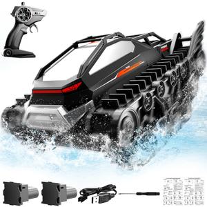 BEZGAR RC Tank - Amphibious Remote Control Car, Gesture Sensing RC Stunt Tank with 2 Rechargeable Batteries, 2.4GHz All Terrain Off Road Truck Crawler Toys, Birthday Gifts for Boys & Girls