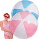Tradder 2 Pcs 60 Inch Giant Inflatable Beach Ball Large Pastel Macaron Inflatable Float Jumbo Pool Playground Balls for Adults Summer Outdoor Games Water Pool Beach Party Favor