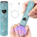 UV Light for Gel Nails, Handheld UV Nail Lamp, Portable LED Nail Lamp, Mini Nail Dryer, USB Nail Light for Fast Curing, Dark Blue (Lake Blue Diamond)