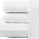 Kenneth Cole New York - Queen Sheet Set, Cotton Percale Bedding Set, Crisp & Breathable (Lexington Stripe Pink, Queen) (OBS) (Solid White)