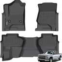 Wailtnb-Mats for Chevrolet Silverado/GMC Sierra 1500 2014-2018 (Double Cab) Silverado Legacy/Sierra LD 2019, 2500/3500 HD 2015-2019 Floor Mat All Weather Floor Liner Car Mat for Silverado Custom Fit