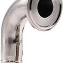 DERNORD Sanitary Hose Barb Pipe Fitting 1.5" Tri Clamp (50.5MM Ferrule) 90 Degree Elbow (Tube OD: 1/2"/12MM (1.5 Tri-clamp))