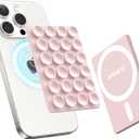 amBand Magnetic Suction Phone Mount for MagSafe Case, Silicone Octo Cup Buddy Sticky Grip Holder for iPhone, Removable Hands-Free Selfie/Video for TikTok Influencers, Women Gift, Light Pink