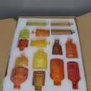 Yaomiao 30 Pcs Vases Bulk Colored Flower Glass Bud Vases Valentine Vintage Colored Glass Bottles Colorful Rustic Embossed for Home Wedding Table Decorations Gifts(Orange Yellow Series)