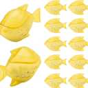 Funmit 12 Pack Universal Humidifier Cleaner Fish Compatible with Almost All Humidifiers and Fish Tanks, Purifies Water, Prevents Hard Water Build-Up, Reduces Scale, Yellow