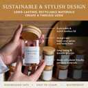 Glass Spice Jars with Labels-12 Pack- 6.8oz- 360 Labels- Spice Containers with Bamboo Lids -Spices Organization for Cabinet-Drawer-Rack-Seasoning containers-herbs- Organizer-Spices Bottles