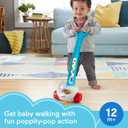 Fisher-Price Baby & Toddler Toy Corn Popper Blue Push-Along with Ball-Popping Action for Infants Ages 1+ Years, 2-Piece Assembly