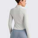 G4Free Workout Jackets for Woman BareFeel Cropped Zip Up Athletic Running Jacket Slim Fit Yoga Tops with Thumb Holes (Gray, XXL)
