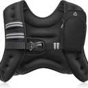 ZELUS Weighted Vest, 6lb/8lb/12lb/16lb/20lb/25lb/30lb Weight Vest with Reflective Stripe for Workout, Strength Training, Running, Fitness, Muscle Building, Weight Loss, Weightlifting (6 lb, Black)