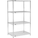 Nexel 21" x 24" x 74", 4 Tier Adjustable Wire Shelving Unit, NSF Listed Commercial Storage Rack, Chrome Finish, leveling feet
