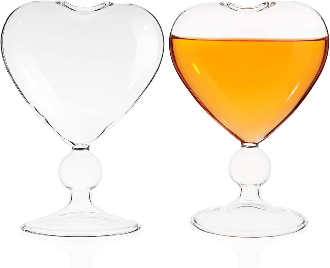 DOITOOL 2PCS Clear Cocktail Glasses Heart- Shaped, Cocktail Wine Glass Set of 2 Unique Champagne Glasses Heart Shape Goblet Cups Glassware for KTV Home Bar Club Restaurant DOITOOL 2PCS Clear Cocktail Glasses Heart- Shaped, Cocktail Wine Glass Set of 2 Unique Champagne Glasses Heart Shape Goblet Cups Glassware for KTV Home Bar Club Restaurant