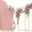Toolterritary Set of 3 Metal Arch Backdrop Stand with Cover Set, (7.2FT, 6.6FT, 6FT Wedding Arch and Cover Set), Backdrop Arch for Party, Baby Shower, Birthday, and Graduation Ceremony