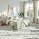 Sage Neutral Large Area Rug10x12 for Living Room, Washable Rug for Dining Room Bedroom, Anti-Slip Low-Pile and Soft Accent Rug Farmhouse Office Home Decor Light Green