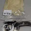 QACCF 5Pcs Mens Glasses Grey Wig Short Straight Grey Blonde Guy Spiky Halloween Costume Synthetic Wig With Earrings and Beard Goatee