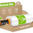 Cosy Family Plastic Wrap Stretch Film Roll - 1000ft 60 Gauge Industrial Strength 15 inch Wide Clear Plastic Wrap Roll with Handles for Pallet Wrapping Shipping Moving - Clear, Pack of 1