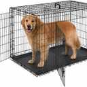 Sweetcrispy Dog Crate 48 Inch, Medium Large Dog Cage, Foldable Pet Kennel
Double Door, Metal Kennel, Secure Lock, Removable Tray, Indoor Outdoor Training Travel