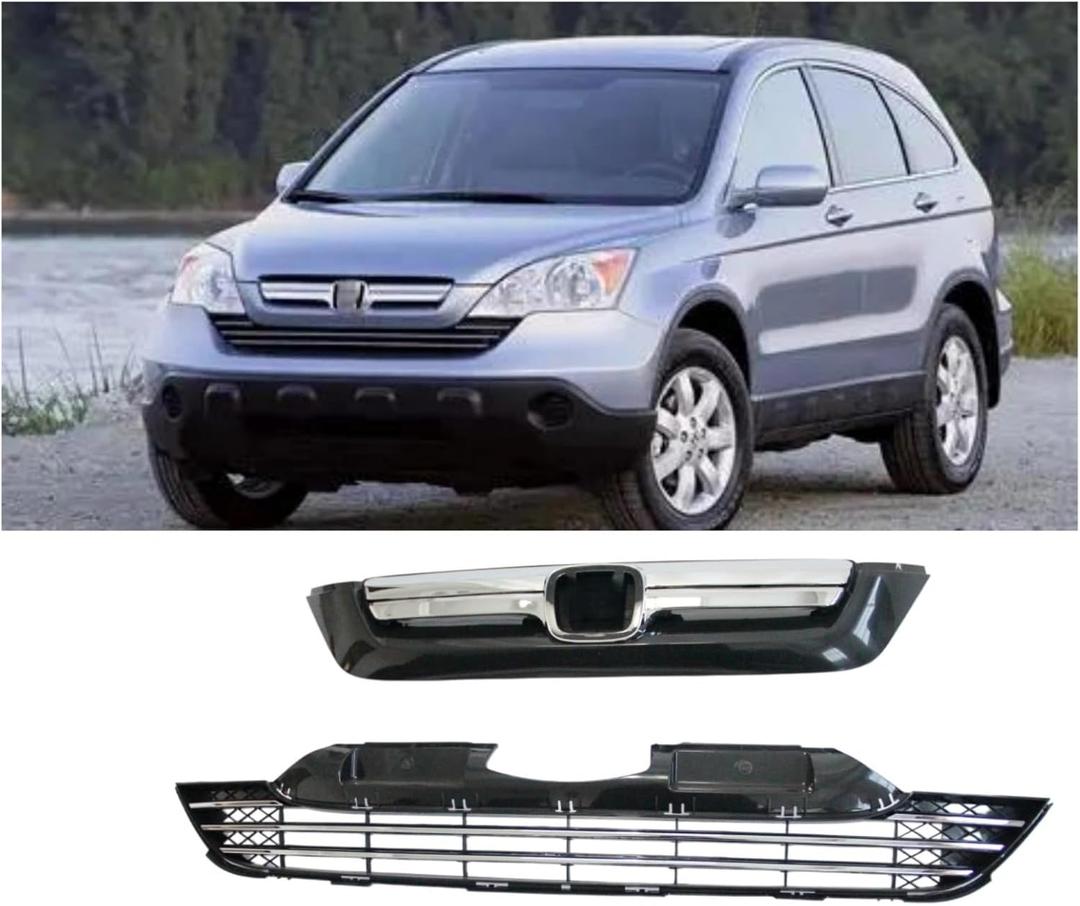 Upper Lower Chrome Grille for 2007-2009 Honda CR-V