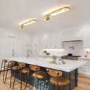 31.4inch Modern LED Ceiling Light 40w Gold Linear Ceiling Light, Gold-31.4inch-1pack