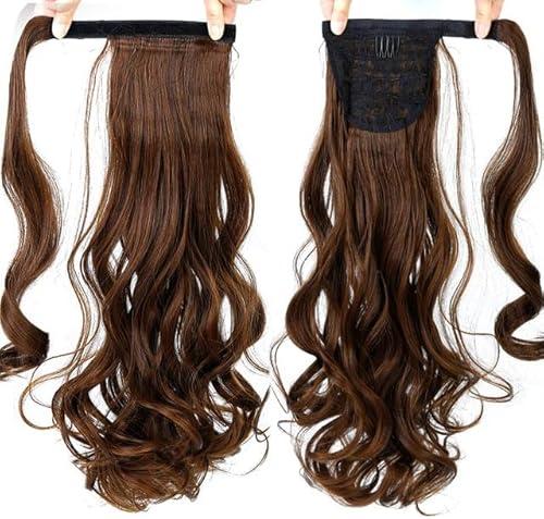 17" Synthetic Hair Wrap Around Ponytail Long Straight For Women Natural False Fake Hair Ponytail Clip In Hair Extensions