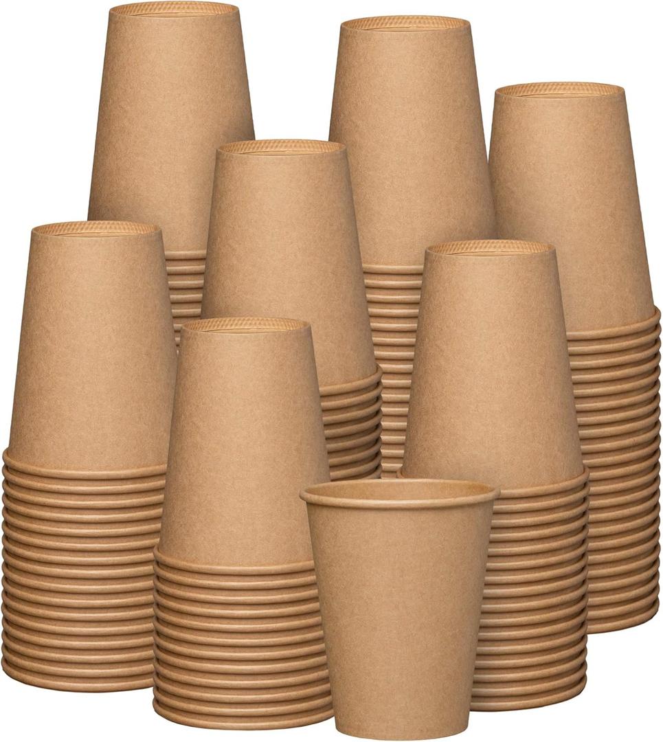 GUSTO [12 oz. - 300 Pack Kraft Paper Hot Coffee Cups - Unbleached (Formerly Comfy Package)