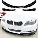 Front Bumper Lip Fits BMW 3-Series Standard E90 E91 LCI 2009-2012 Only,3Pcs Front Bumper Lip Body Kit Spoiler with 2Pcs Front Bumper Corner Aprons,ABS Plastic, Gloss Black