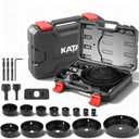 KATA Hole Saw Kit, 20PCS Hole Saw Set with 3/4"-6"(19-152mm) Multi-Size Saw Blades, Precision Hole Saw Drill Bit Kit with Mandrels & Solid Storage Case Cutting for Drywall, Soft Wood, PVC, Plastic