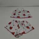 UNIQUEONE Cute Pajamas for Women Strawberry Print PJ Set Crop Cami Tops and Shorts Set 2 Piece Lounge Sets (Medium, White)
